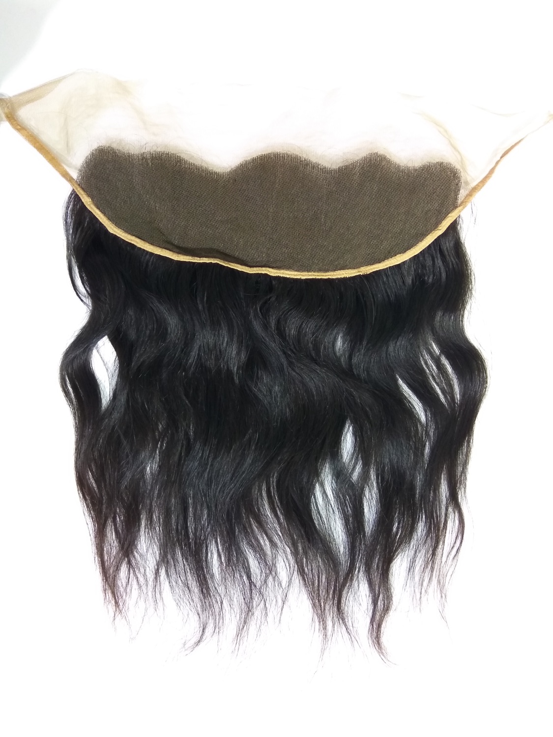 Juttu Extensions 13×4 lace frontal — natural wavy single-donor virgin Remy, 16 inch